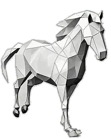 A geometric horse in motion